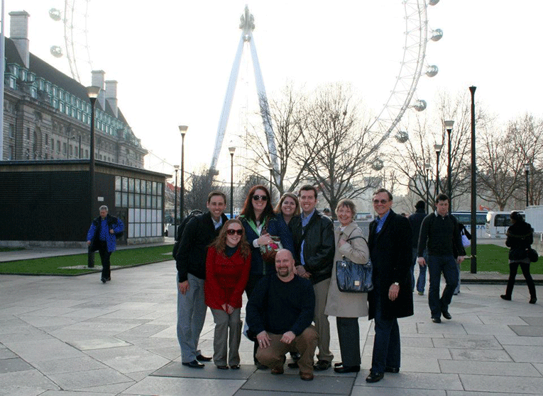 Family visiting the London Eye