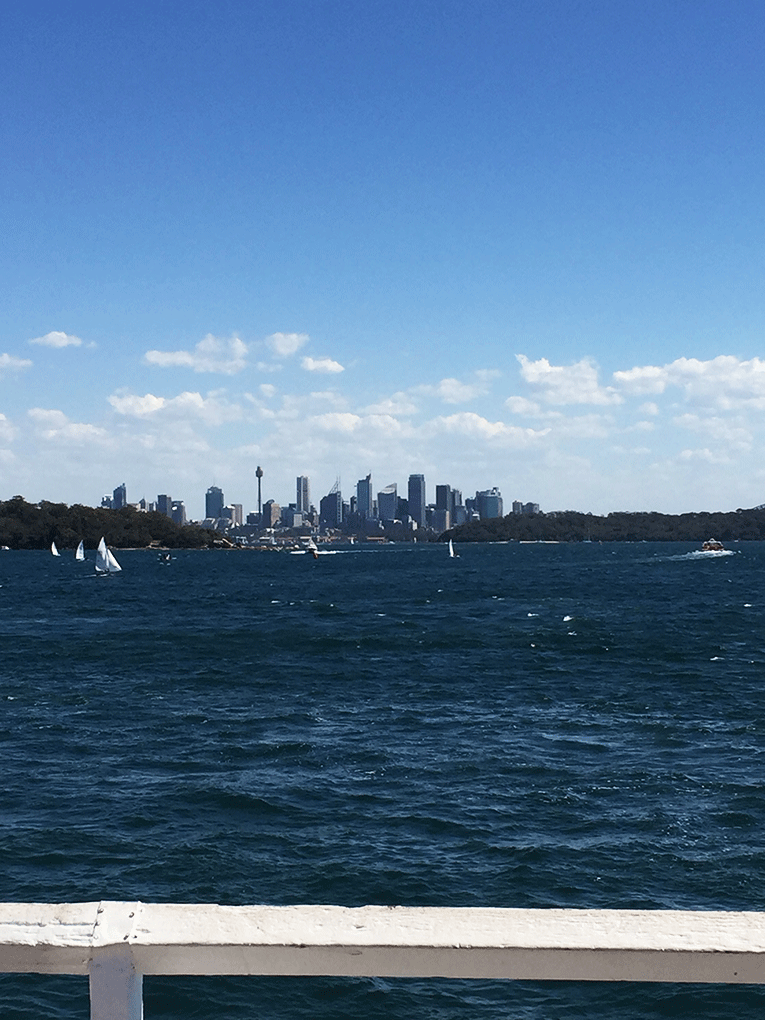 View of Sydney over the ocean water