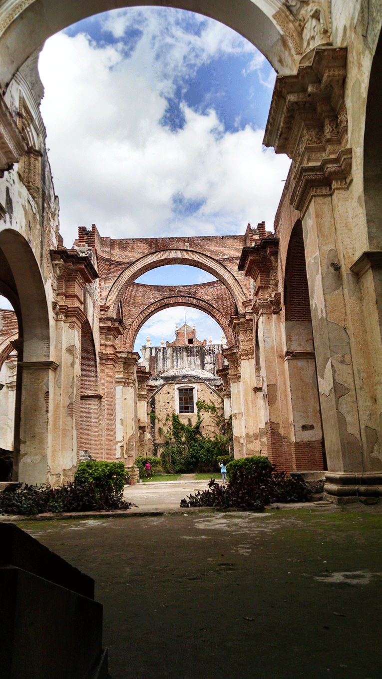 Ruins of an abandoned monastery in Antigua, Guatemala
