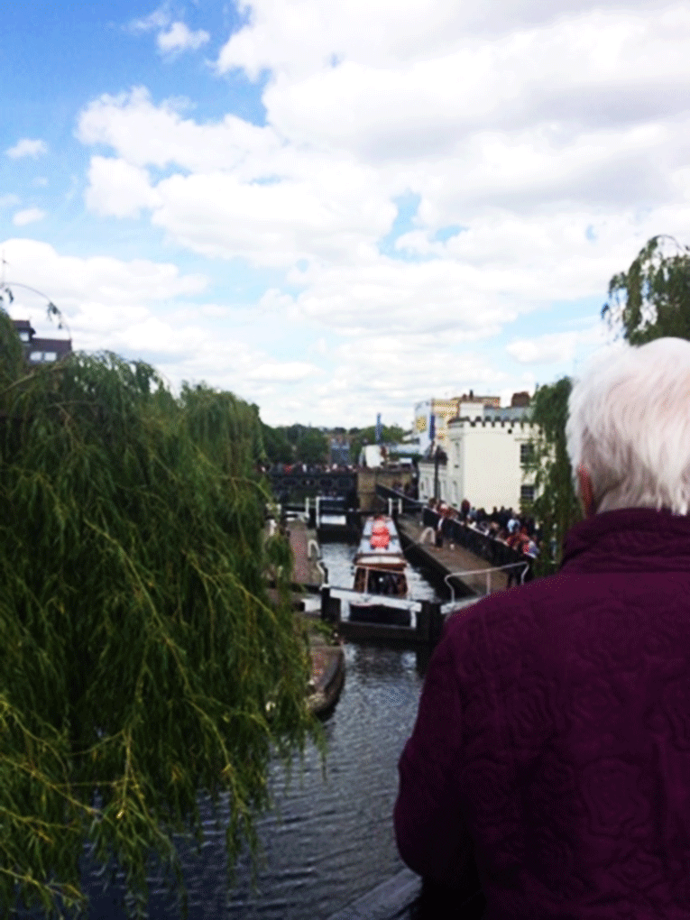 A view of the Camden Canal and Market in London, United Kingdom