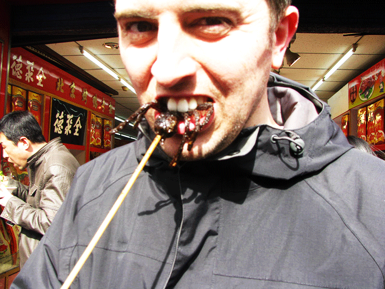 







Eating a fried spider in China