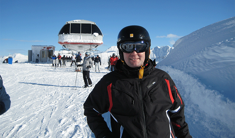 Jon enjoying some skiing in Whistler whilst visiting our participants