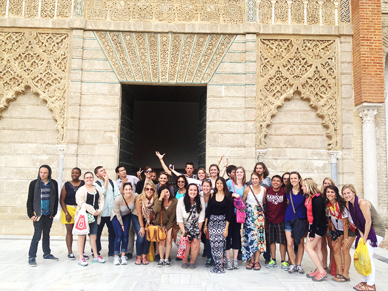 Students sightseeing in Granada, Spain