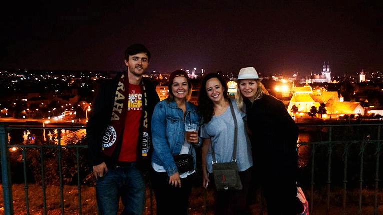 View of Prague from the Letna Park Beer Garden