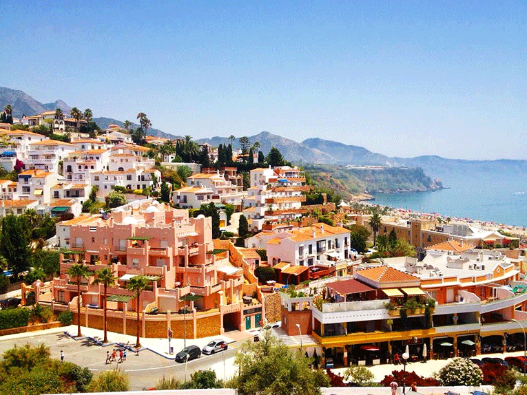 Coast of Nerja in Costa del Sol, Spain