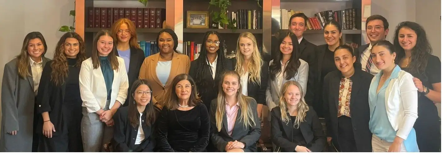 a group photo of interns