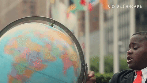 Kid president spinning the globe