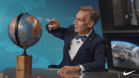 Gif, Bill Nye spinning globe