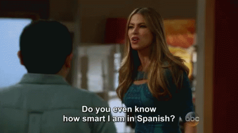 Gloria from modern family smart spanish gif