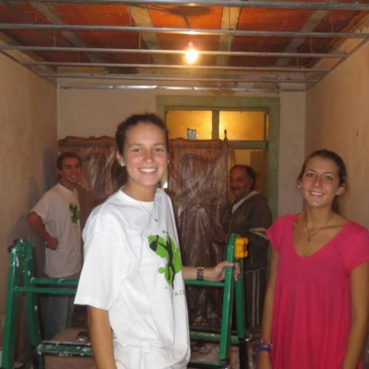 volunteers renovating a flat
