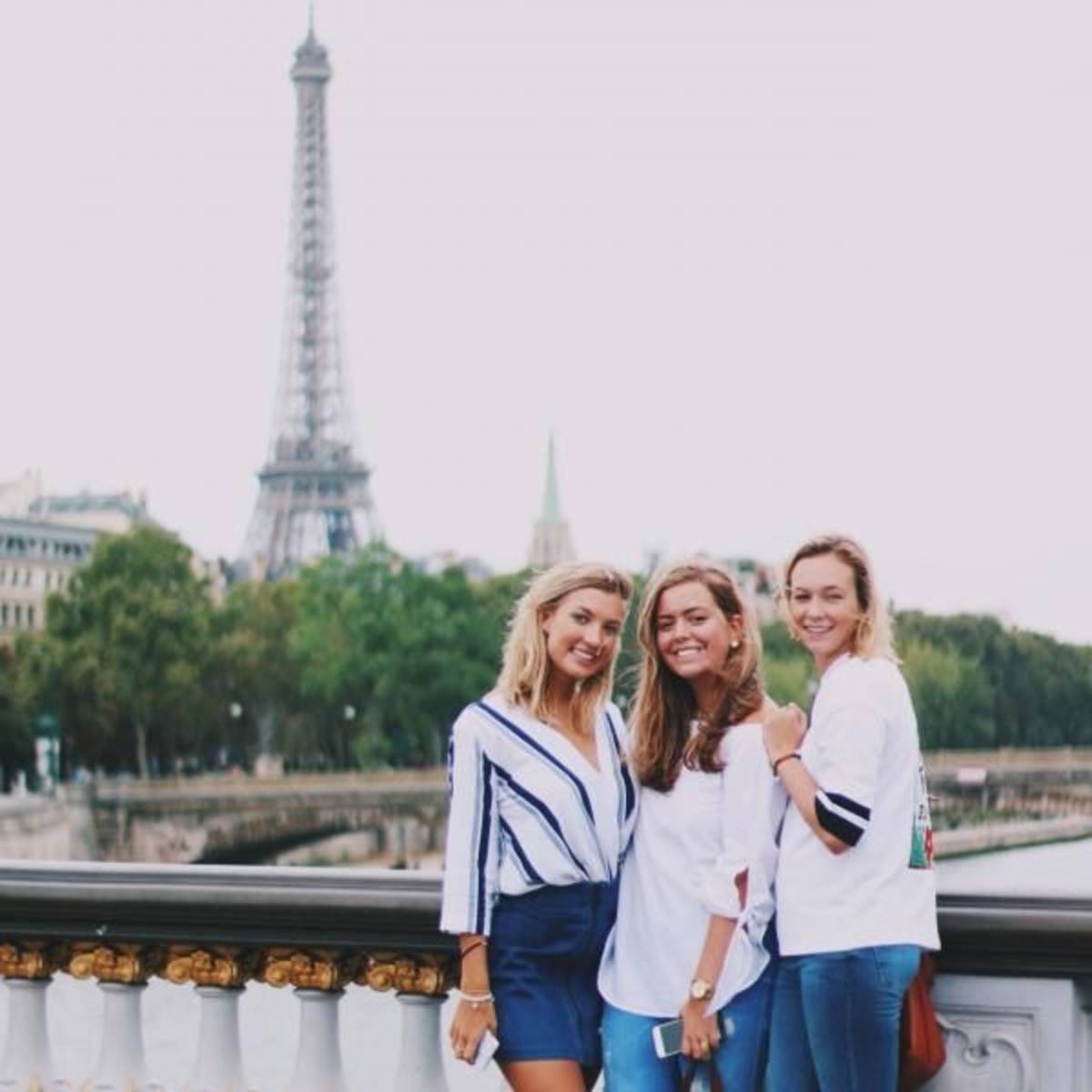 Paris interns at the Eiffel tower