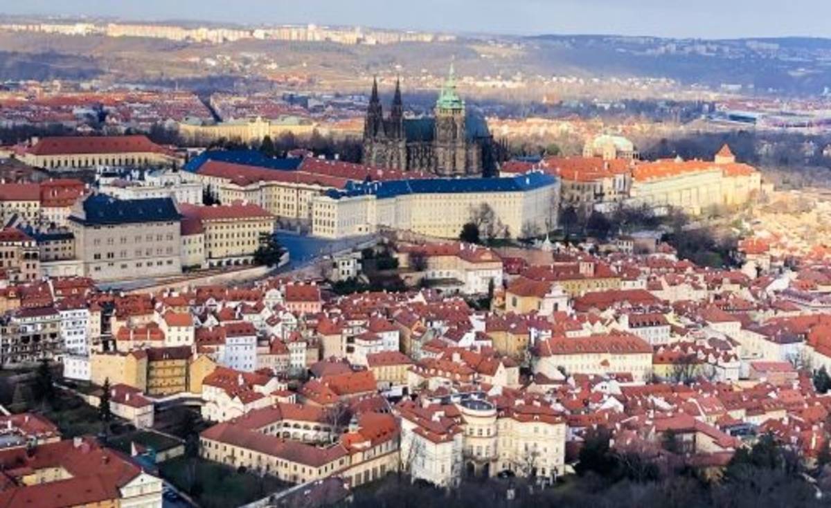 Aerial view of Prague castle
