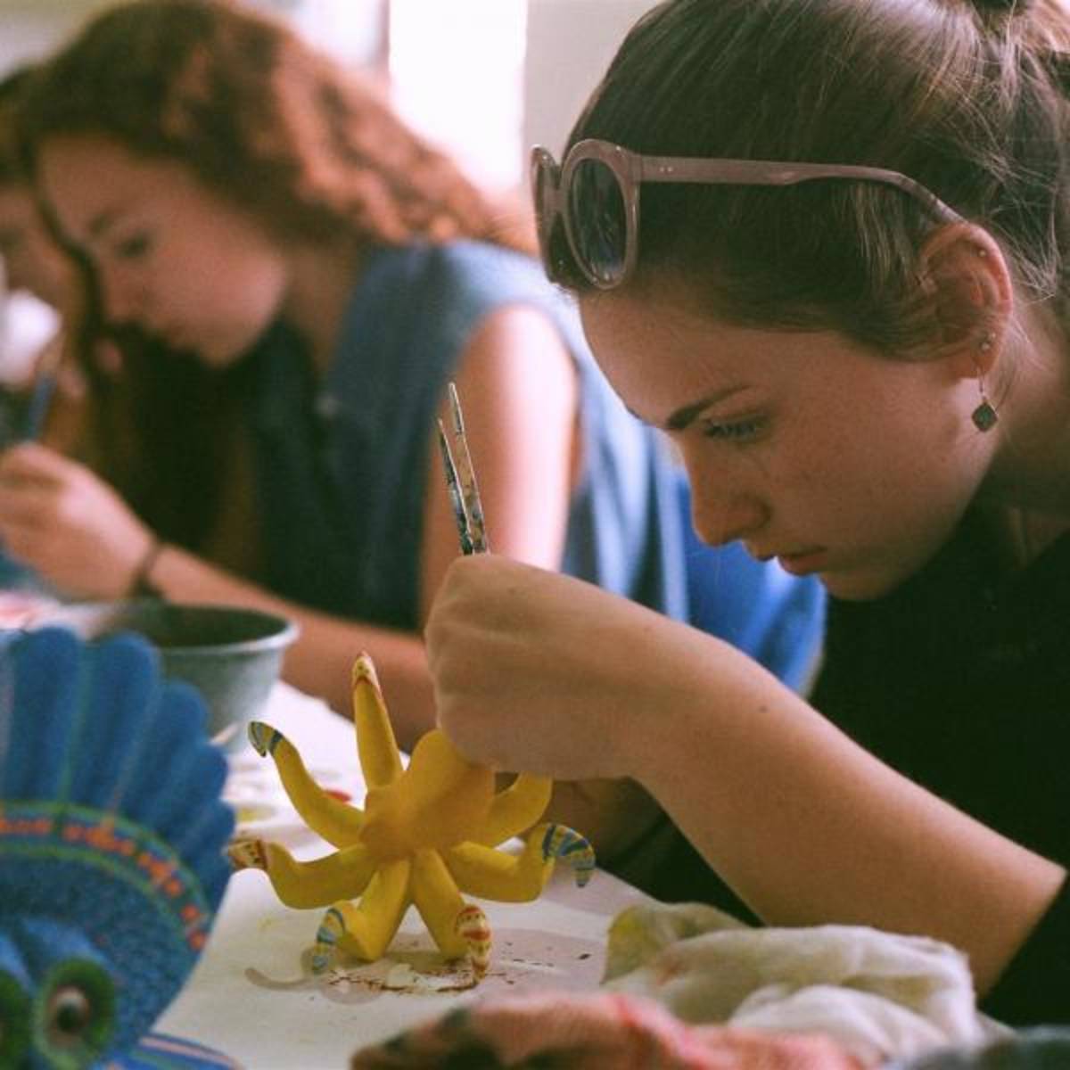Students in an art workshop in Oaxaca