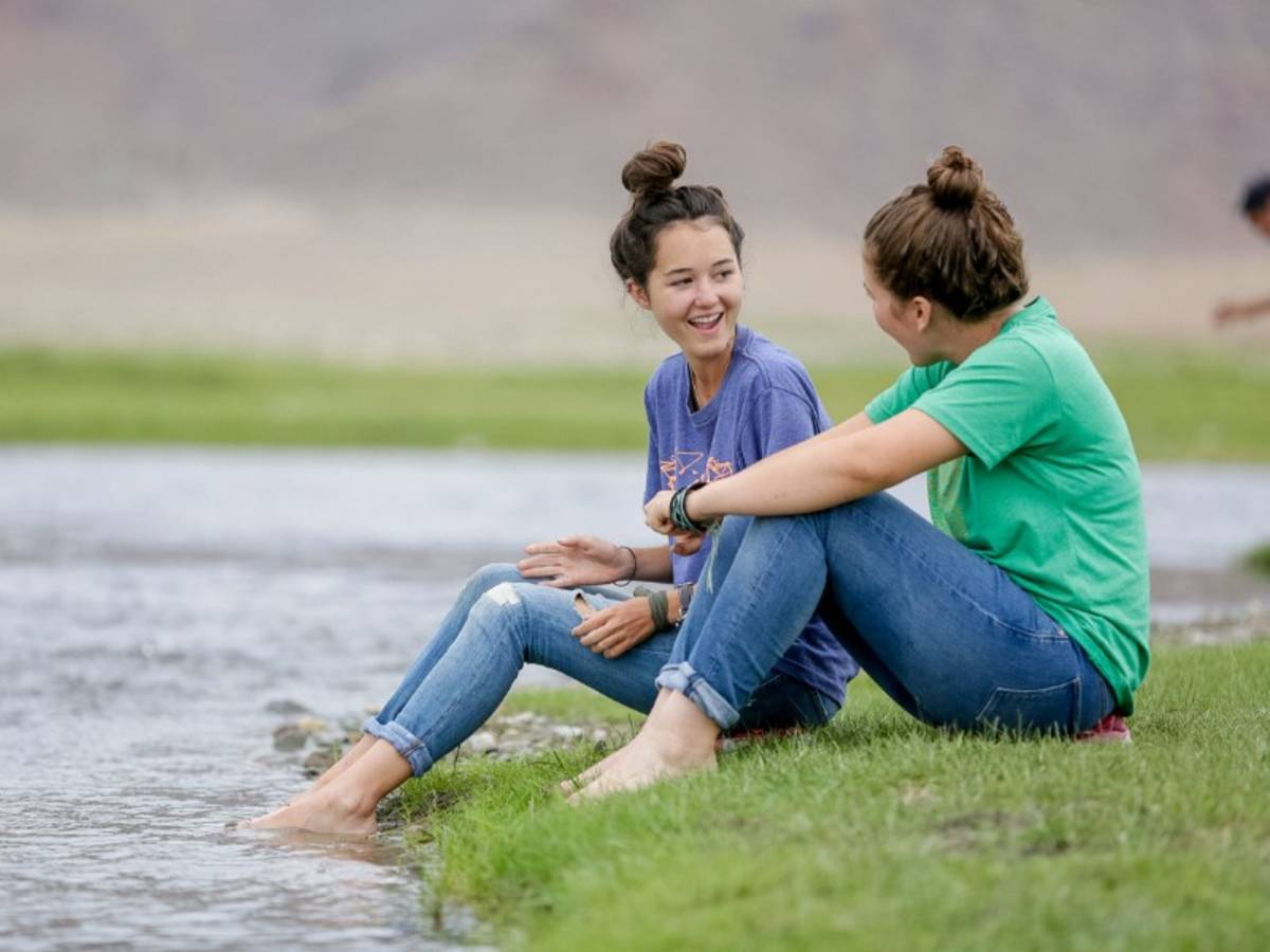 By the river