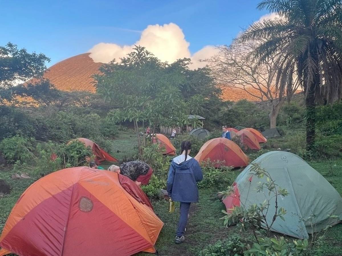 Camping on top of an active volcano