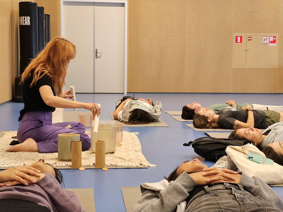 CES students and their Positive Psychology professor during a workshop