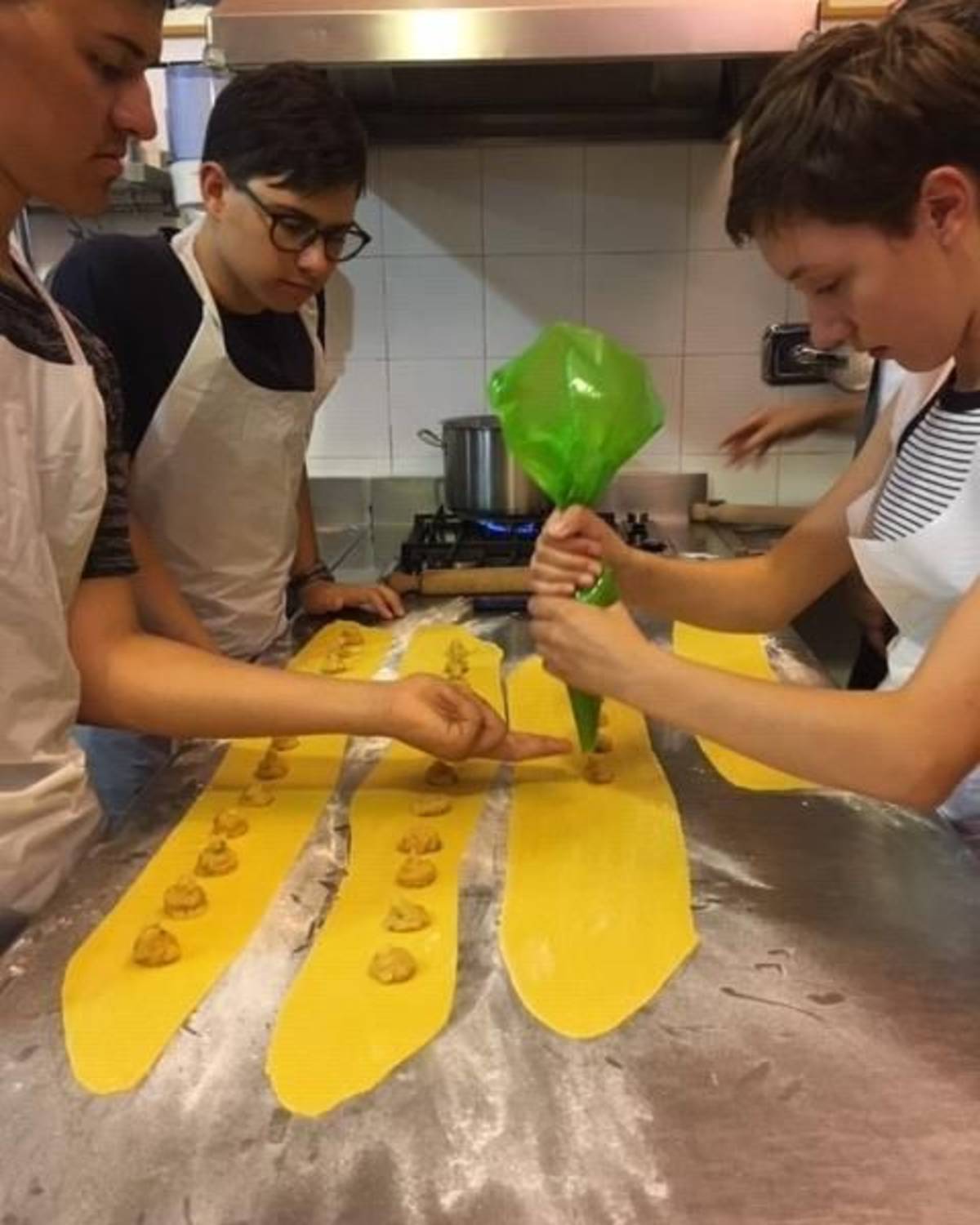 juniors learn how to make fresh pasta