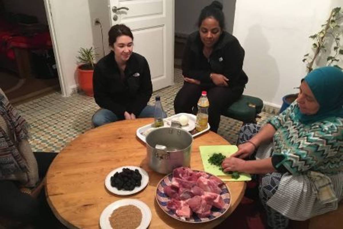 woman preparing Moroccan food