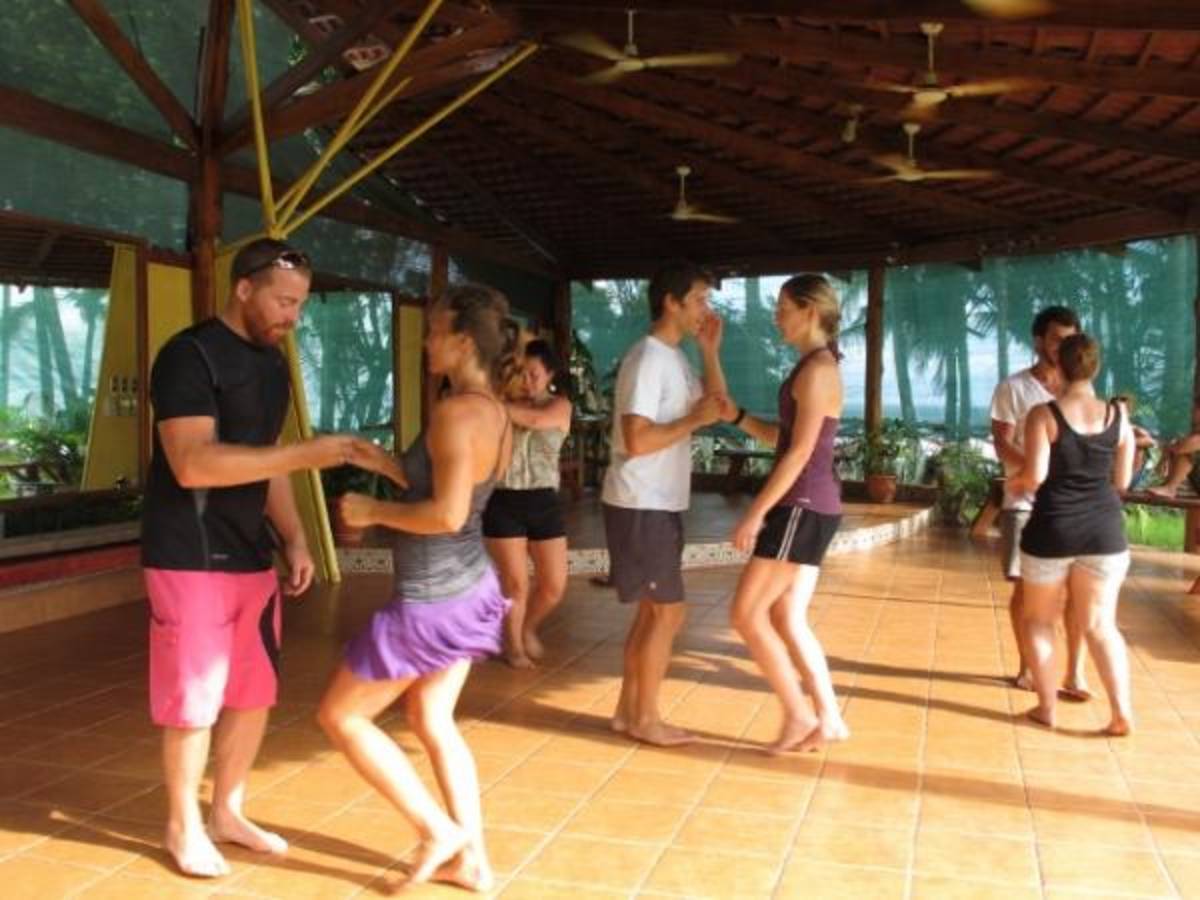 Latin dance class at Intercultura in Samara, Costa Rica