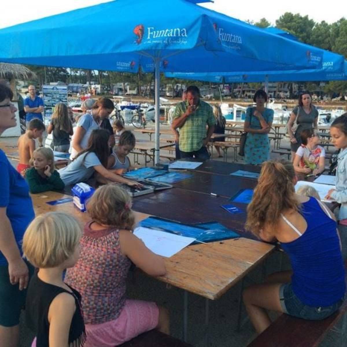 Group meeting at dolphin conservation project site