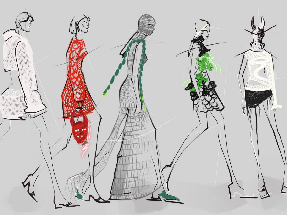 Fashion illustration class, by graduate student Viktoria Pokora