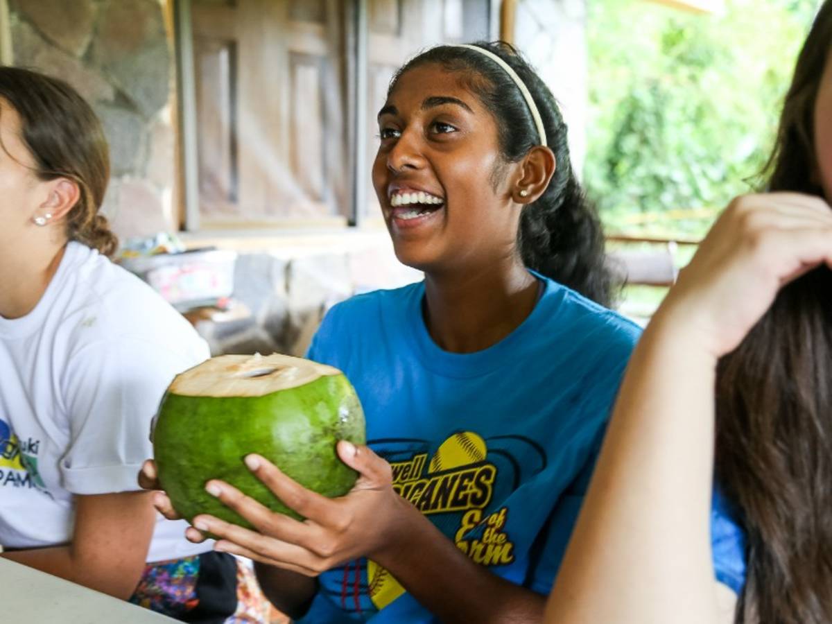 Girl with coconut