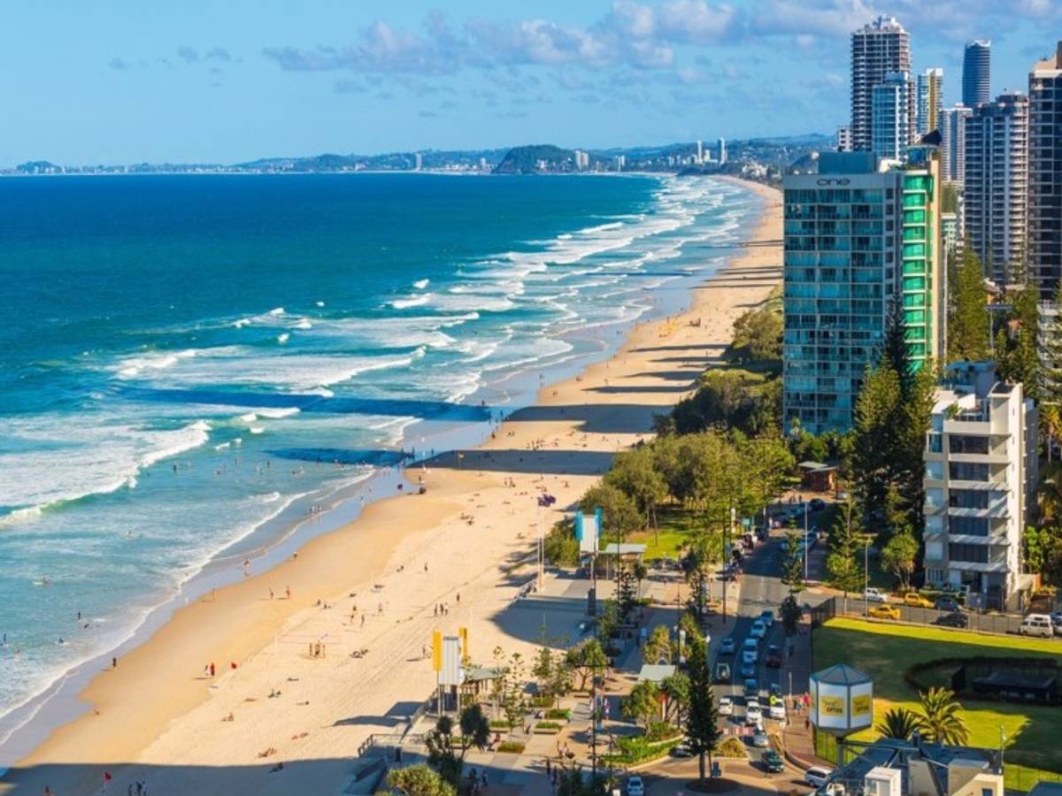 Gold Coast Australia working holiday beach and city skyline view