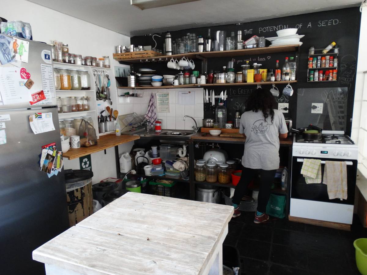 Intern in a kitchen
