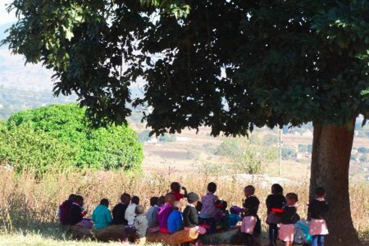 Group breakfast time at pre-school