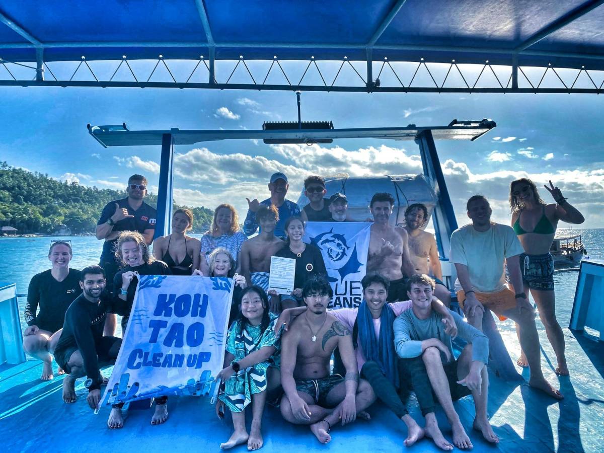 Group of volunteers after a beach clean up