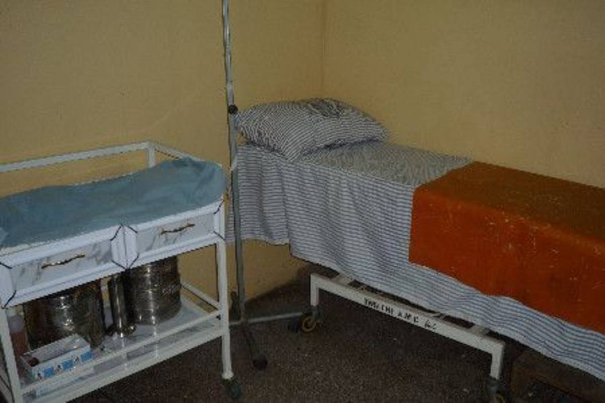 Hospital bed and trolley Work in a Laboratory in Ghana
