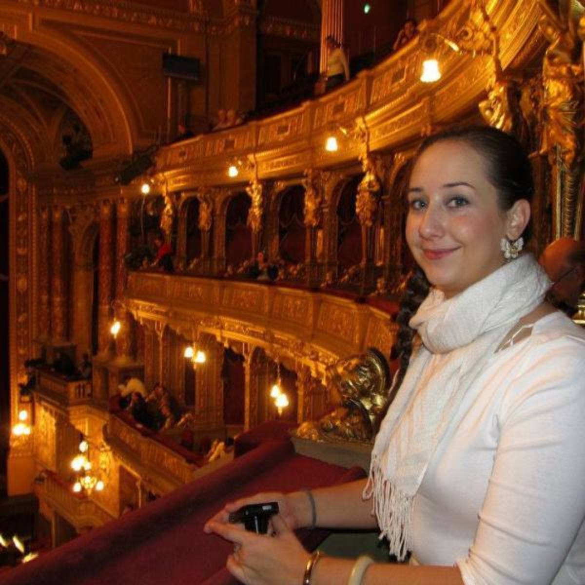 Student seated at Bulgarian Opera
