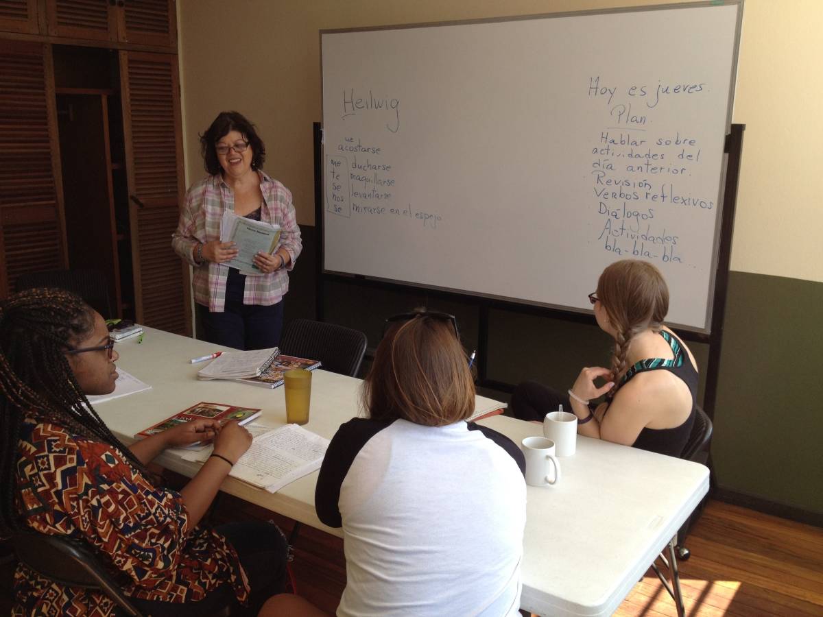 language lessons on white board