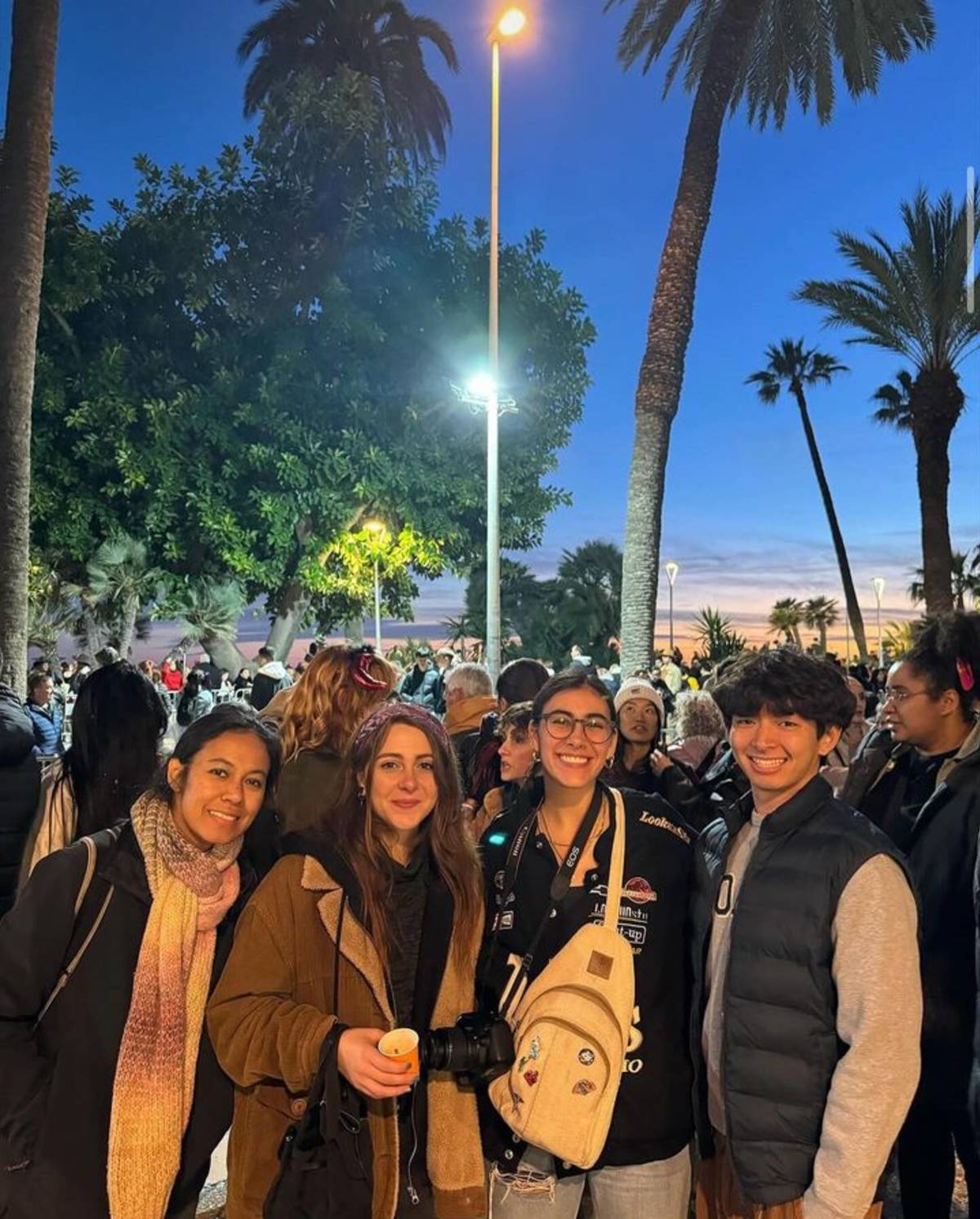 interns standing together on the beach in Barcelona