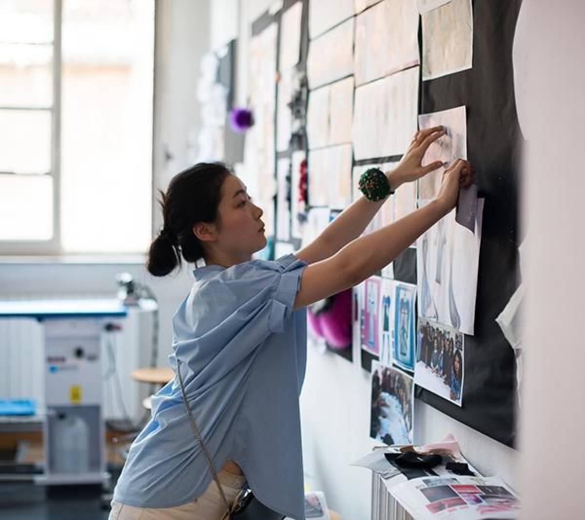 Fashion Student in Milan Classroom