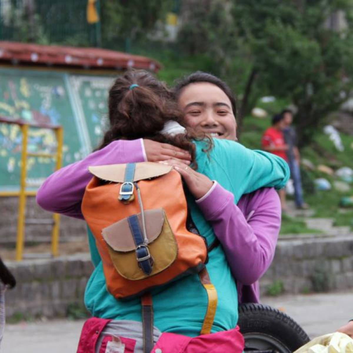 Making friends in Dharamsala, India