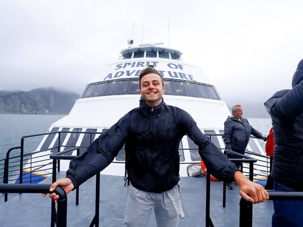 On a boat in Alaska