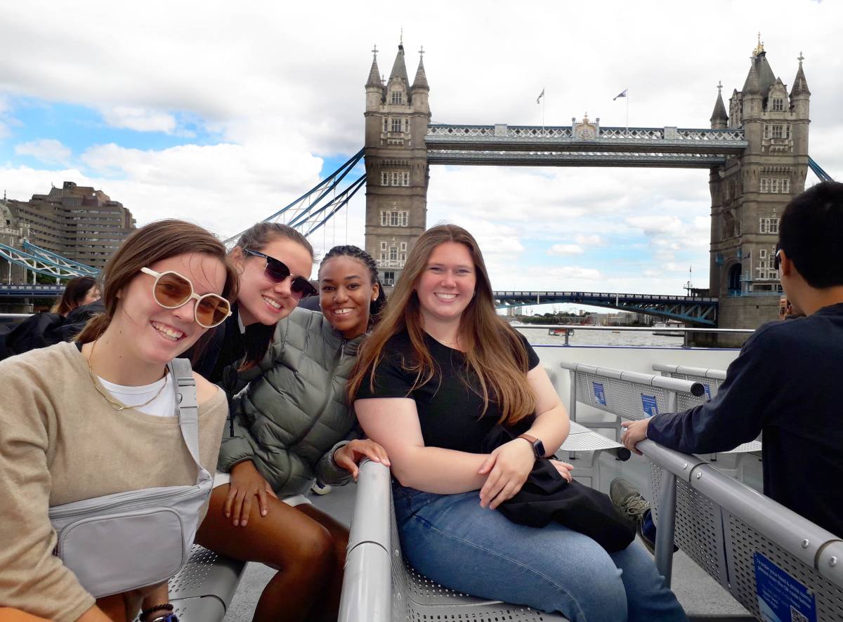 Participants with Tower Bridge