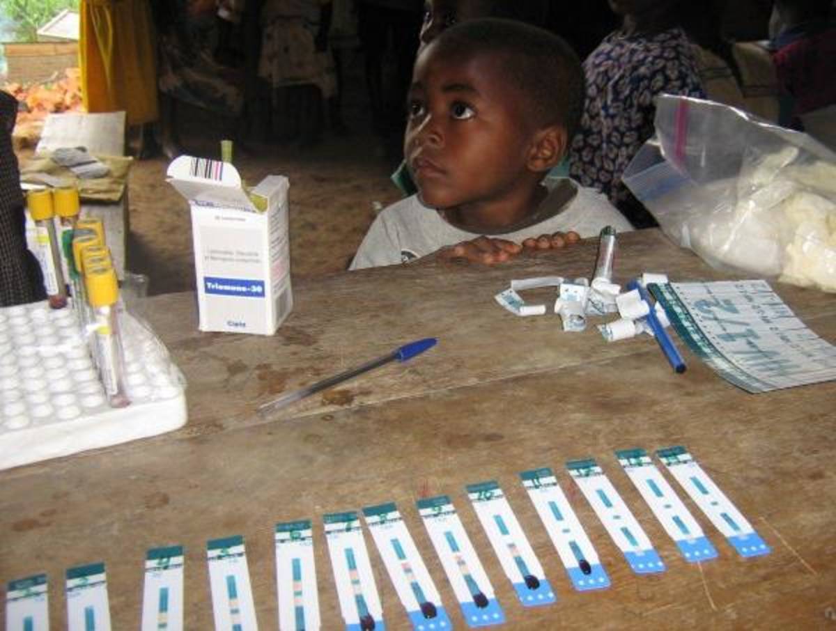 HIV testing in a clinic in Uganda