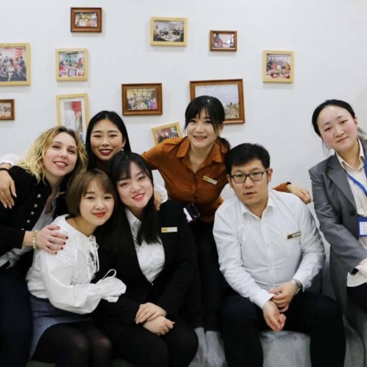 team picture with course advisors and marketing department