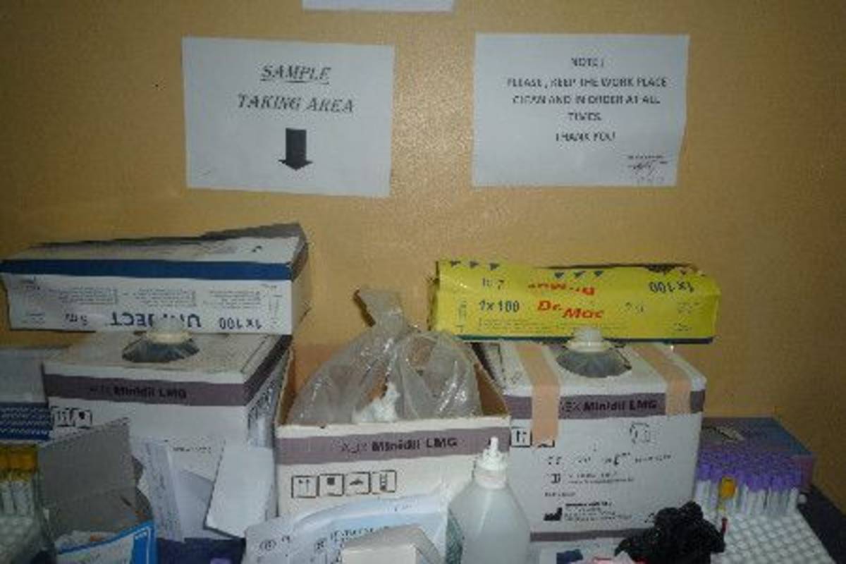 Sample taking area Work in a Laboratory in Ghana
