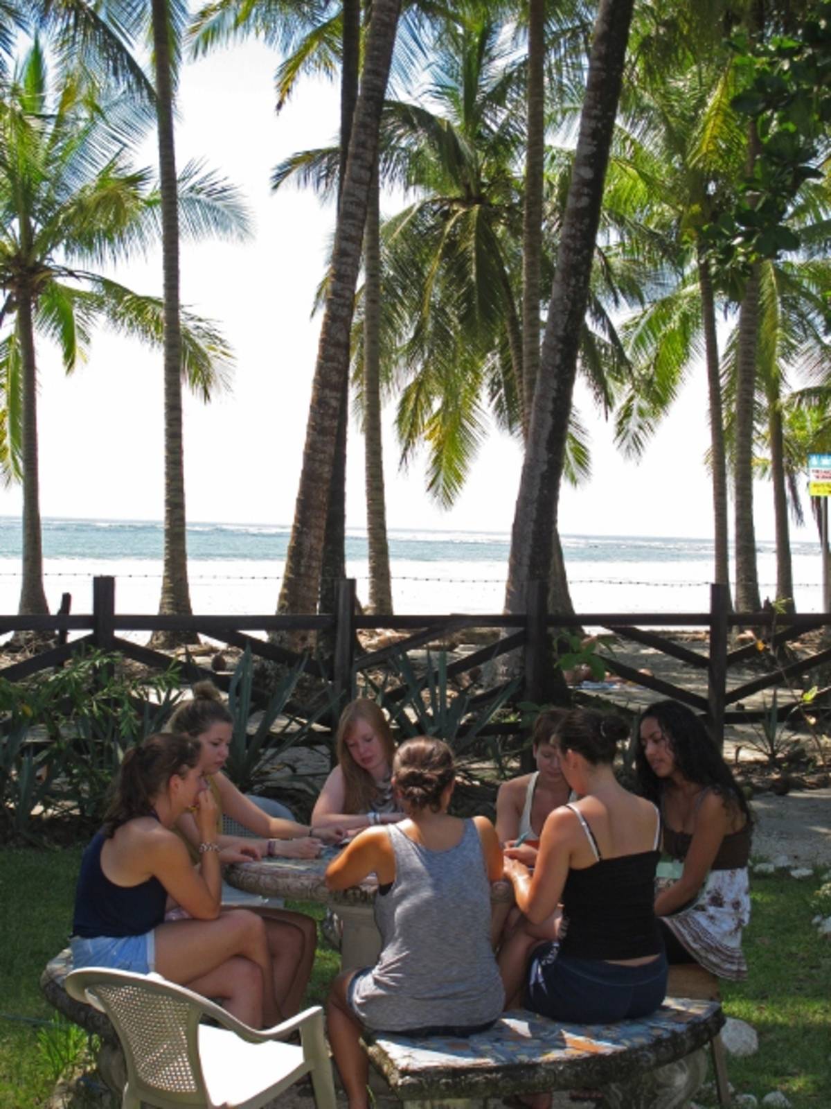 Spanish class at our beachfront Campus in Playa Samara