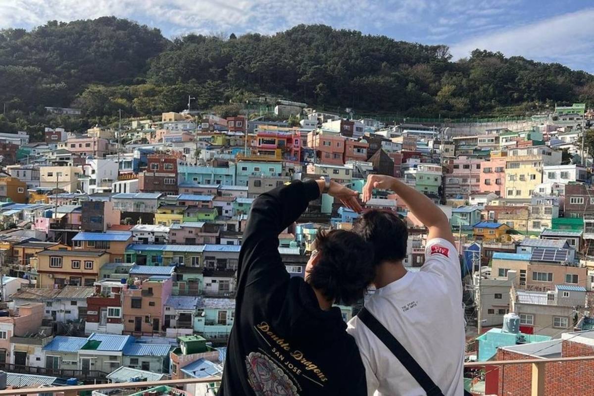 Student heart overlooking city in South Korea