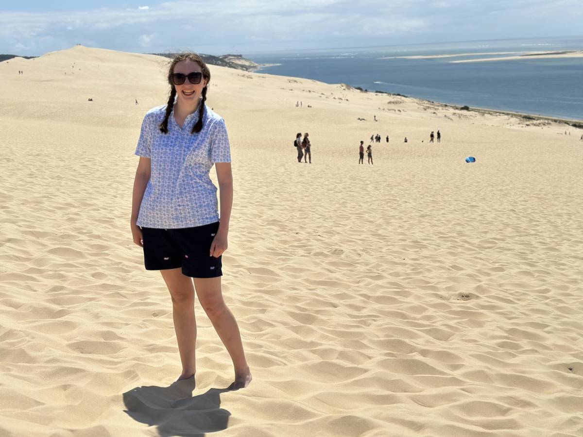 Student on the beach in France