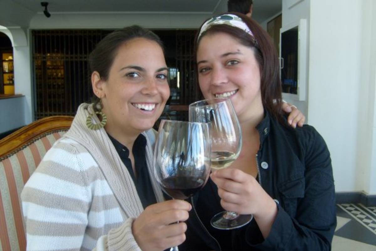 Student participating in a wine tasting tour at Casablanca Valley vineyards in Chile