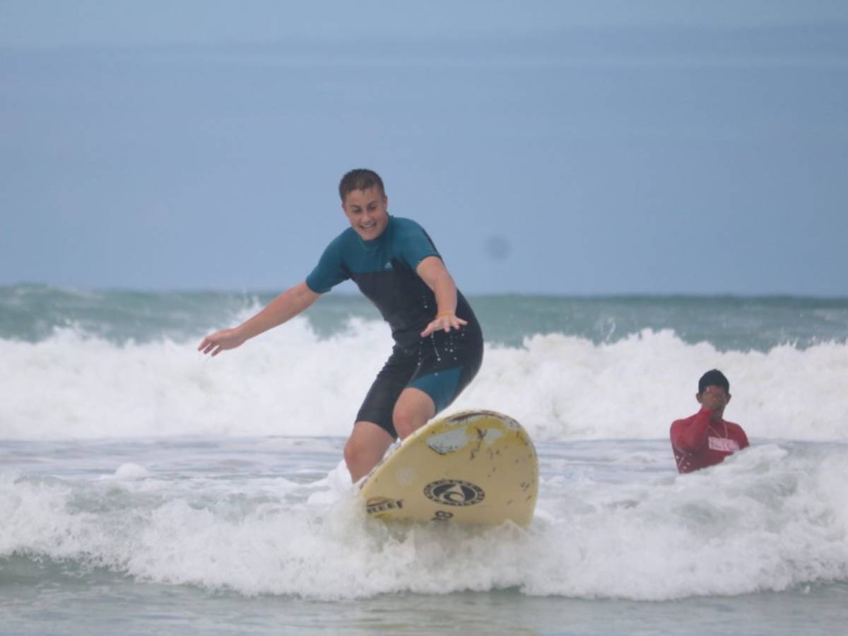 Student surfing