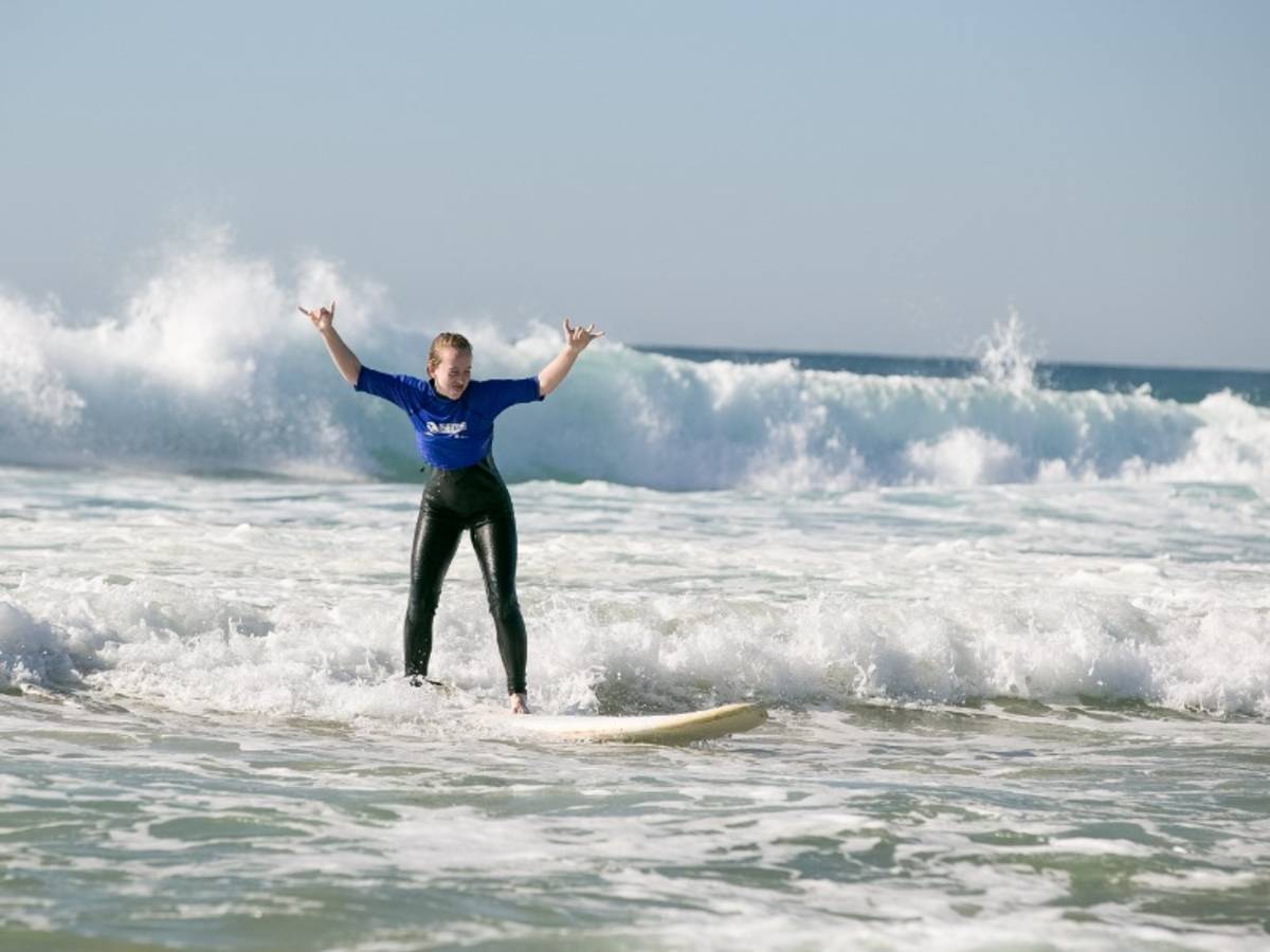 Student surfing