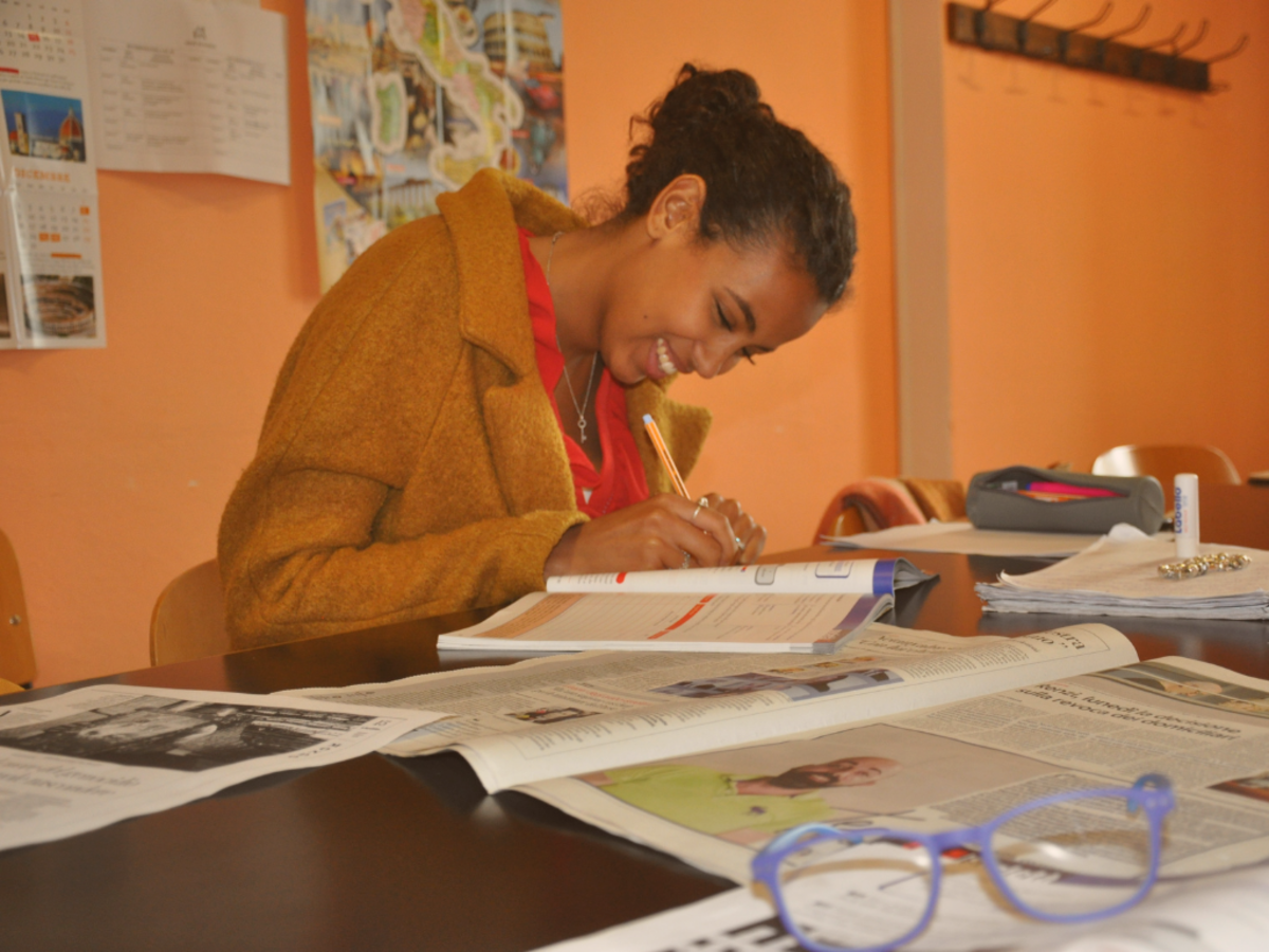 student with a textbook