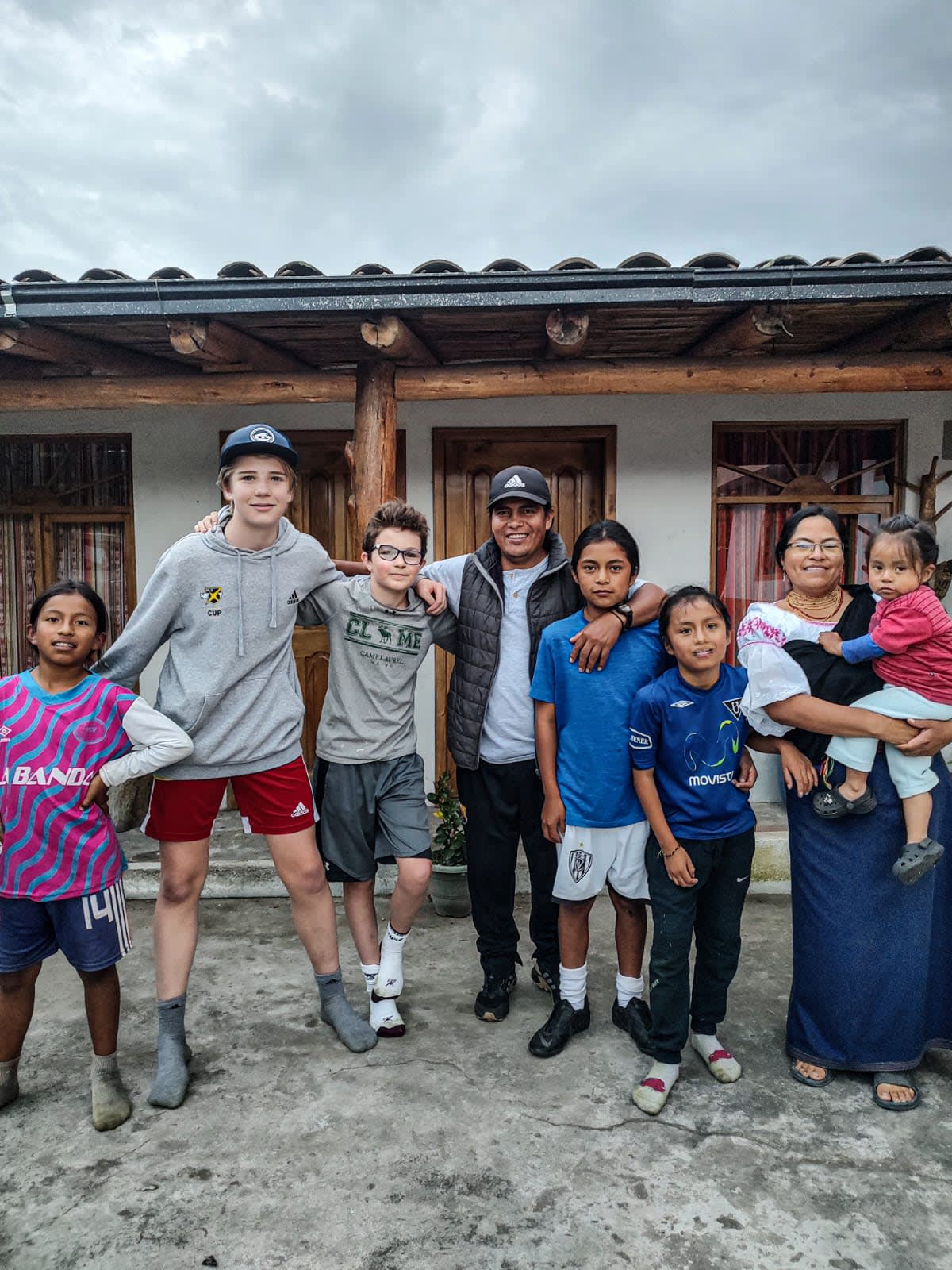 Students during a homestay with a local family on a student trip to Ecuador