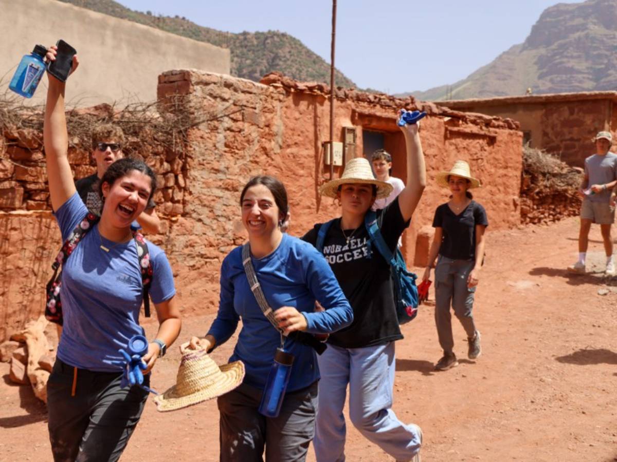 Students enjoying village life